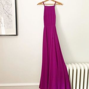 Lulus Magenta High Neck Gown